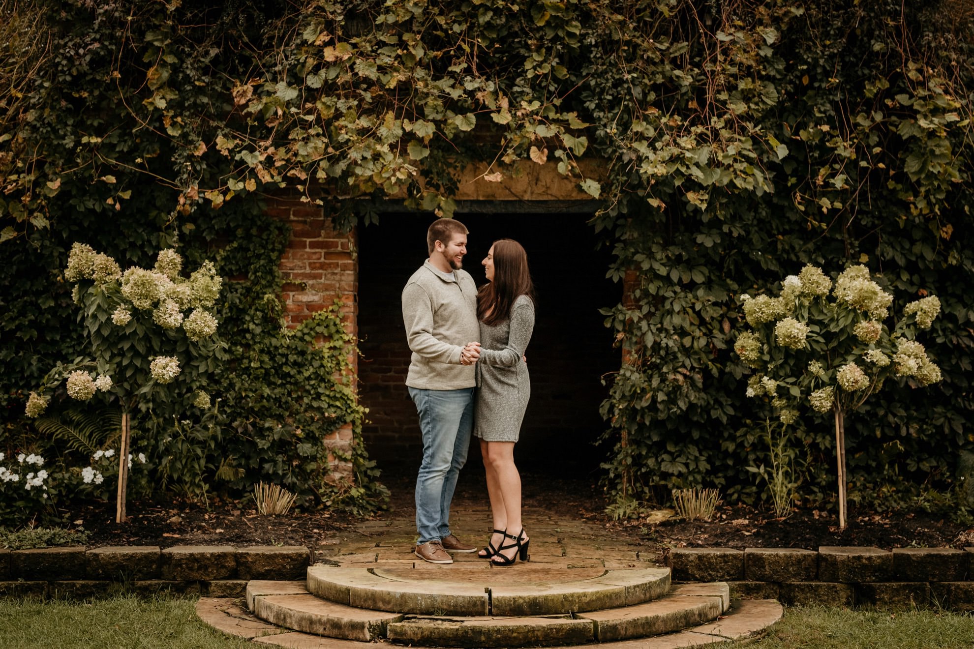 couple dancing in beautiful garden